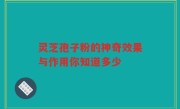 灵芝孢子粉的神奇效果与作用你知道多少