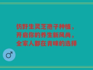 仿野生灵芝孢子种植，开启你的养生新风尚，全家人都在青睐的选择