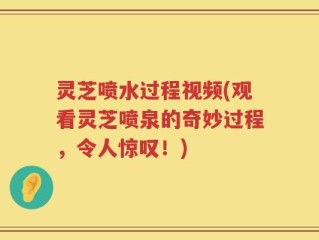 灵芝喷水过程视频(观看灵芝喷泉的奇妙过程，令人惊叹！)