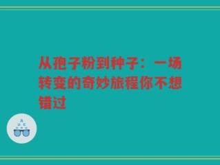 从孢子粉到种子：一场转变的奇妙旅程你不想错过