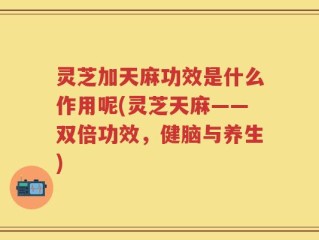 灵芝加天麻功效是什么作用呢(灵芝天麻——双倍功效，健脑与养生)
