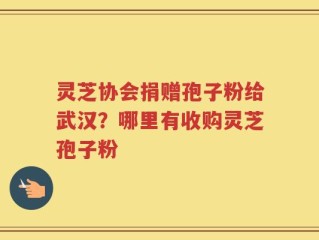 灵芝协会捐赠孢子粉给武汉？哪里有收购灵芝孢子粉