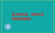 孢子粉价格：你想不到的和影响因素
