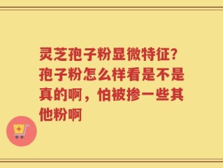 灵芝孢子粉显微特征？孢子粉怎么样看是不是真的啊，怕被掺一些其他粉啊