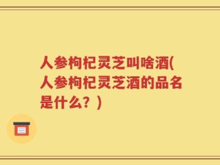 人参枸杞灵芝叫啥酒(人参枸杞灵芝酒的品名是什么？)
