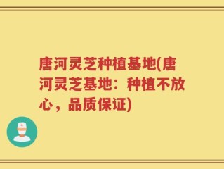 唐河灵芝种植基地(唐河灵芝基地：种植不放心，品质保证)