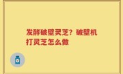 发酵破壁灵芝？破壁机打灵芝怎么做