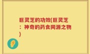 巨灵芝的功效(巨灵芝：神奇的药食同源之物)