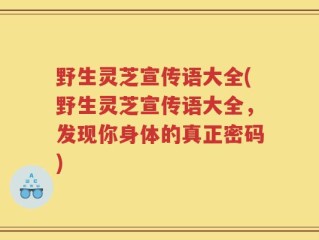 野生灵芝宣传语大全(野生灵芝宣传语大全，发现你身体的真正密码)