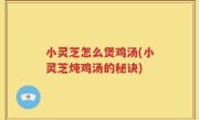 小灵芝怎么煲鸡汤(小灵芝炖鸡汤的秘诀)