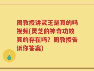 周教授讲灵芝是真的吗视频(灵芝的神奇功效真的存在吗？周教授告诉你答案)