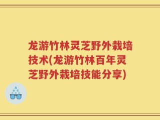 龙游竹林灵芝野外栽培技术(龙游竹林百年灵芝野外栽培技能分享)