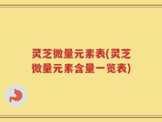 灵芝微量元素表(灵芝微量元素含量一览表)