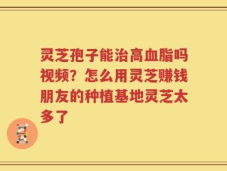 灵芝孢子能治高血脂吗视频？怎么用灵芝赚钱朋友的种植基地灵芝太多了