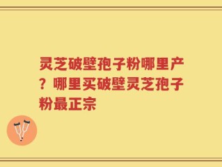 灵芝破壁孢子粉哪里产？哪里买破壁灵芝孢子粉最正宗