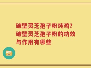 破壁灵芝孢子粉炖鸡？破壁灵芝孢子粉的功效与作用有哪些
