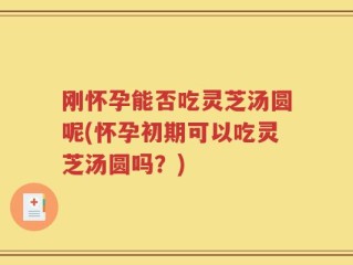 刚怀孕能否吃灵芝汤圆呢(怀孕初期可以吃灵芝汤圆吗？)