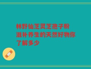 林野仙芝灵芝孢子粉 滋补养生的天然好物你了解多少