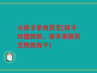 小孩子拿肉灵芝(孩子珍惜传统，亲手采摘灵芝传统肉干)