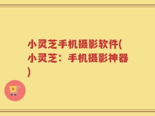 小灵芝手机摄影软件(小灵芝：手机摄影神器)