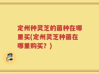 定州种灵芝的菌种在哪里买(定州灵芝种菌在哪里购买？)