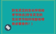 野生灵芝的生长环境和季节特点(野生灵芝的生长季节和环境都有哪些必要条件？)