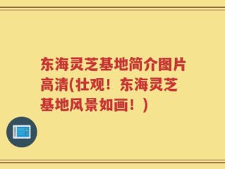 东海灵芝基地简介图片高清(壮观！东海灵芝基地风景如画！)
