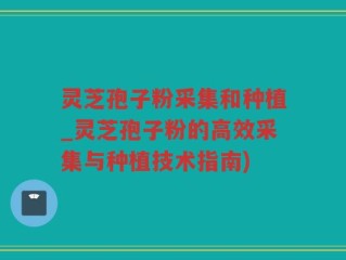灵芝孢子粉采集和种植_灵芝孢子粉的高效采集与种植技术指南)