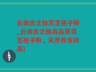 云南古之极灵芝孢子粉_云南古之极高品质灵芝孢子粉，天然养生珍品)