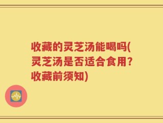 收藏的灵芝汤能喝吗(灵芝汤是否适合食用？收藏前须知)