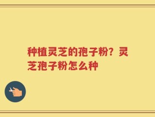 种植灵芝的孢子粉？灵芝孢子粉怎么种