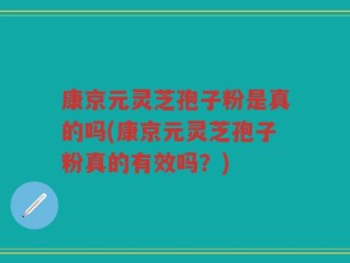 康京元灵芝孢子粉是真的吗(康京元灵芝孢子粉真的有效吗？)