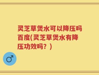 灵芝草煲水可以降压吗百度(灵芝草煲水有降压功效吗？)