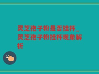 灵芝孢子粉是否挂杯_灵芝孢子粉挂杯现象解析