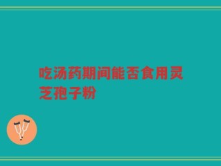 吃汤药期间能否食用灵芝孢子粉