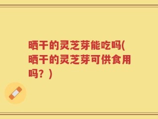 晒干的灵芝芽能吃吗(晒干的灵芝芽可供食用吗？)