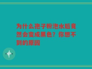 为什么孢子粉泡水后竟然会变成黑色？你想不到的原因