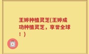 王婷种植灵芝(王婷成功种植灵芝，享誉全球！)