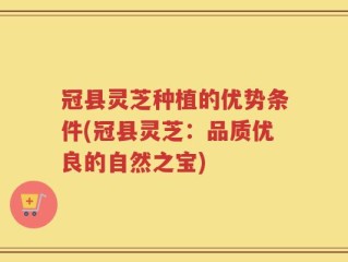 冠县灵芝种植的优势条件(冠县灵芝：品质优良的自然之宝)