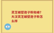 灵芝破壁孢子粉和峰？大汉灵芝破壁孢子粉怎么样