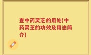 查中药灵芝的用处(中药灵芝的功效及用途简介)