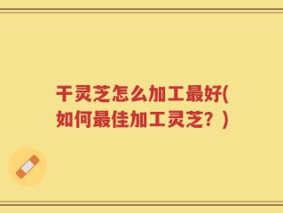 干灵芝怎么加工最好(如何最佳加工灵芝？)