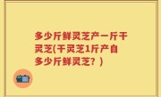 多少斤鲜灵芝产一斤干灵芝(干灵芝1斤产自多少斤鲜灵芝？)