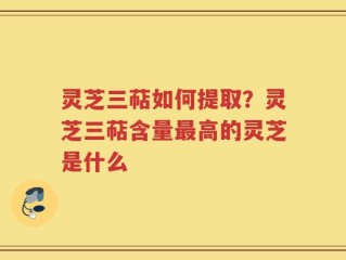 灵芝三萜如何提取？灵芝三萜含量最高的灵芝是什么