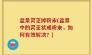 盆景灵芝掉粉末(盆景中的灵芝状成粉末，如何有效解决？)