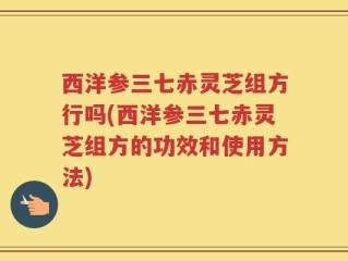 西洋参三七赤灵芝组方行吗(西洋参三七赤灵芝组方的功效和使用方法)