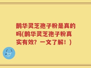 鹊华灵芝孢子粉是真的吗(鹊华灵芝孢子粉真实有效？一文了解！)