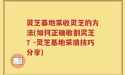 灵芝基地采收灵芝的方法(如何正确收割灵芝？-灵芝基地采摘技巧分享)