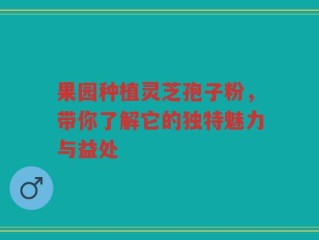 果园种植灵芝孢子粉，带你了解它的独特魅力与益处