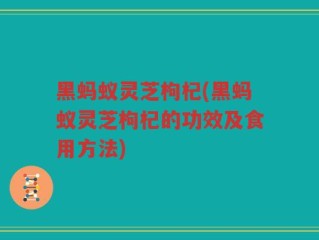 黑蚂蚁灵芝枸杞(黑蚂蚁灵芝枸杞的功效及食用方法)